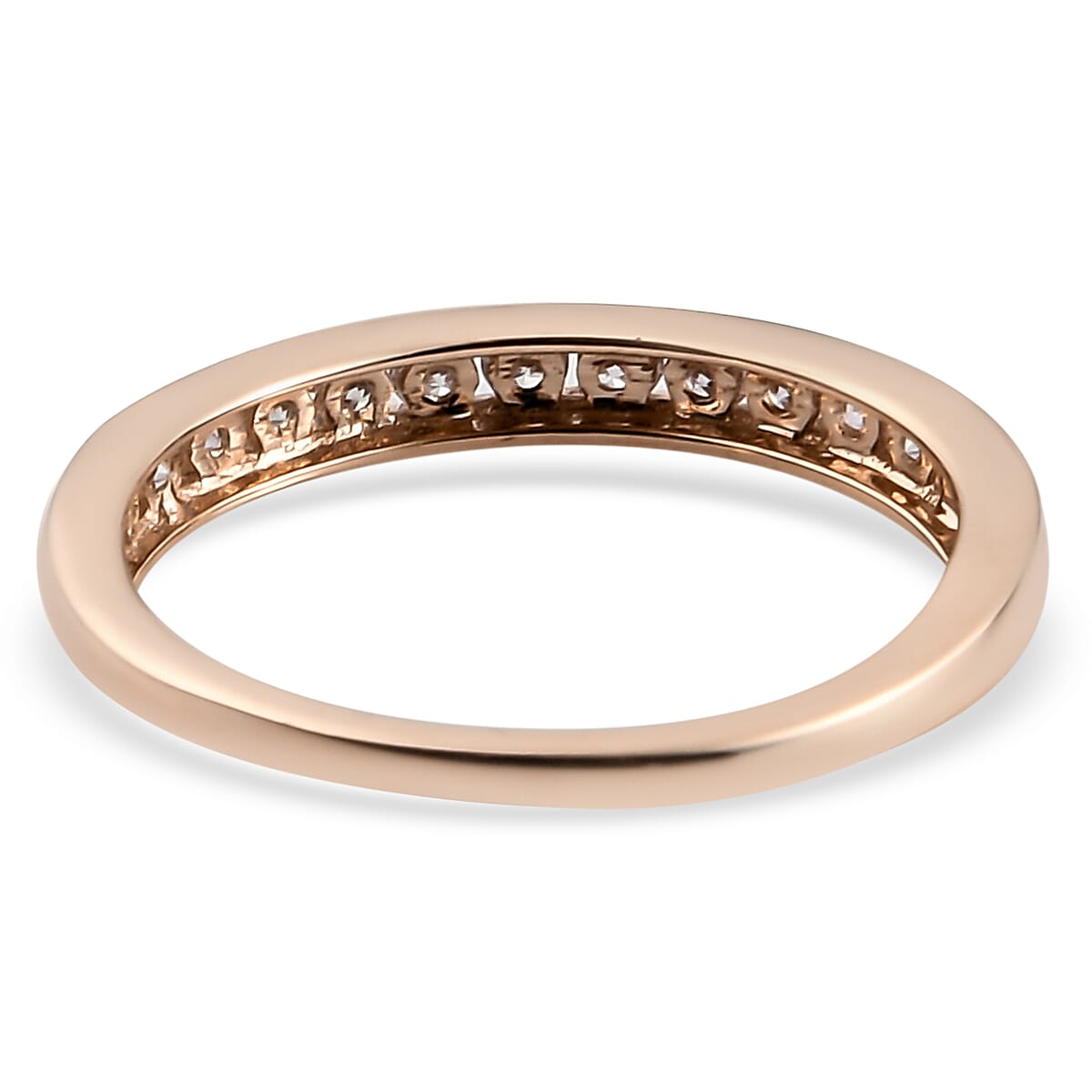 9K Rose Gold Natural Pink Diamond Half Eternity Ring 0.36 Ct.