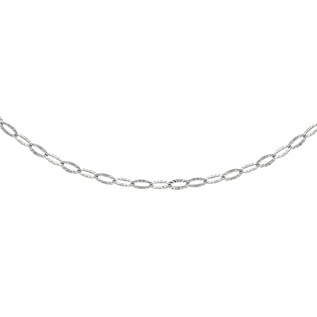 Sterling Silver Diamond Cut Flat Oval Belcher Chain 18 Inch Sterling Silver Diamond Cut Flat Oval Belcher Chain 18 Inch