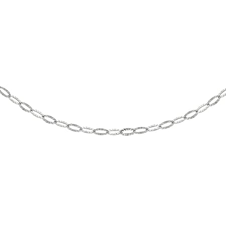 Sterling Silver Diamond Cut Flat Oval Belcher Chain 20 Inch Sterling Silver Diamond Cut Flat Oval Belcher Chain 20 Inch