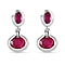 African Ruby, Moissanite Drop Push Post Earring in 18K Vermeil YG Plated Sterling Silver 4.73 ct  5.110  Ct.