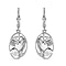 Platinum Overlay Sterling Silver Oval Lever Back Drop Earring