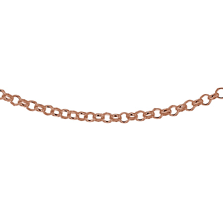 Sterling Silver Rose Gold Plated 1.7mm Belcher Chain 28 Inch