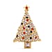 Multi Color Crystal Christmas Tree Brooch