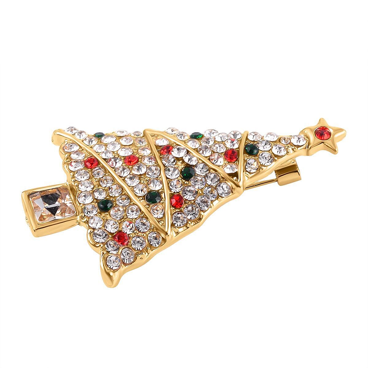 Multi Colour Austrian Crystal X -Mas Tree Brooch