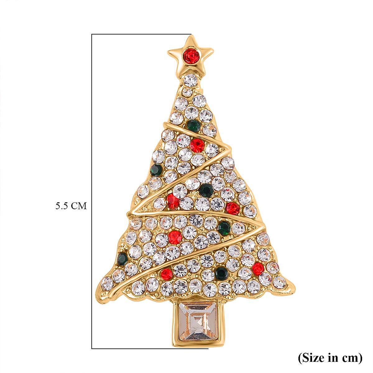 Multi Color Crystal Christmas Tree Brooch 7611351 TJC