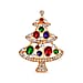 Multi Crystal Christmas Brooch - Tree