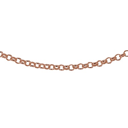 Sterling Silver Rose Gold Plated 1.7mm Belcher Chain 20 Inch