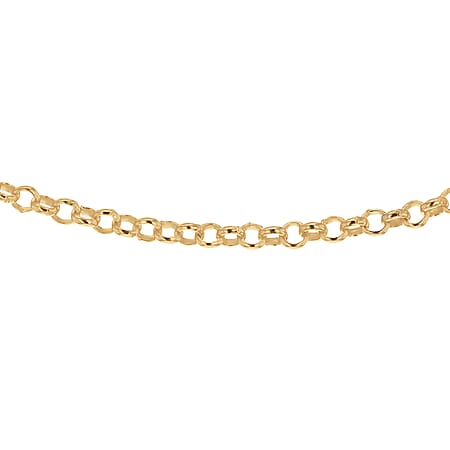 Sterling Silver Yellow Gold Plated 1.7mm Belcher Chain 18 Inch