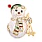 Multi Crystal Christmas Brooch - Snowman