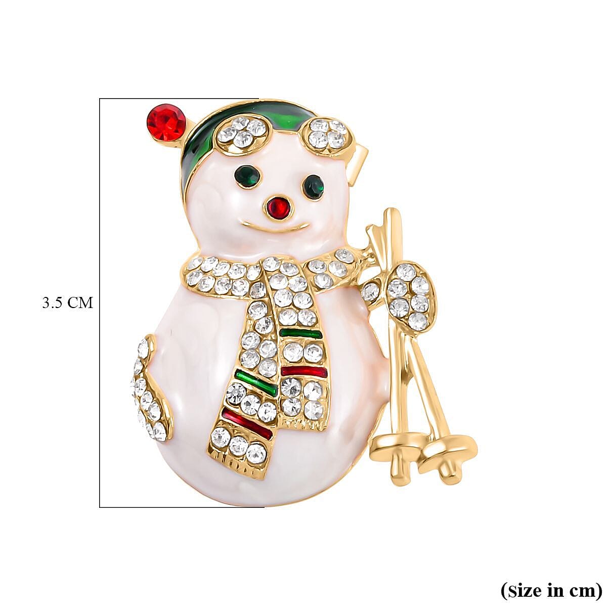 Back By Popular Demand - Multi Crystal Christmas Brooches - Snowman