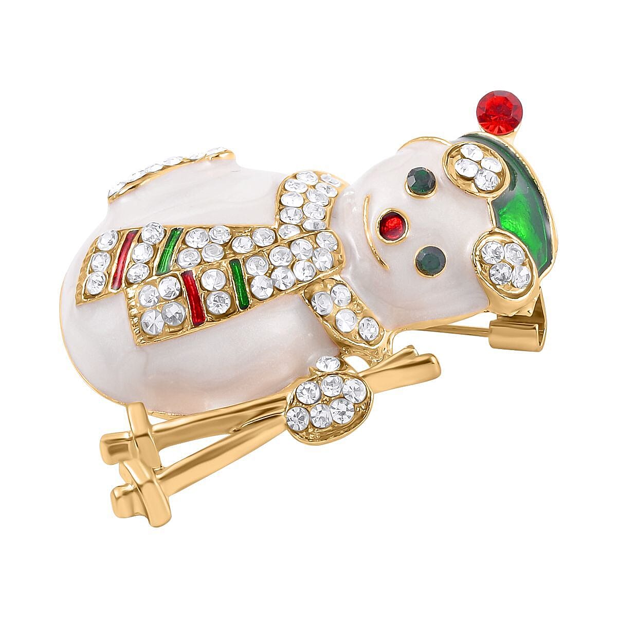Back By Popular Demand - Multi Crystal Christmas Brooches - Snowman