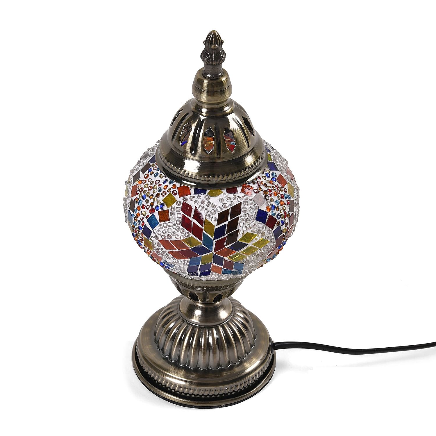 Classic Handcrafted Hemispherical Mosaic Table Sconce Lamp - Multi