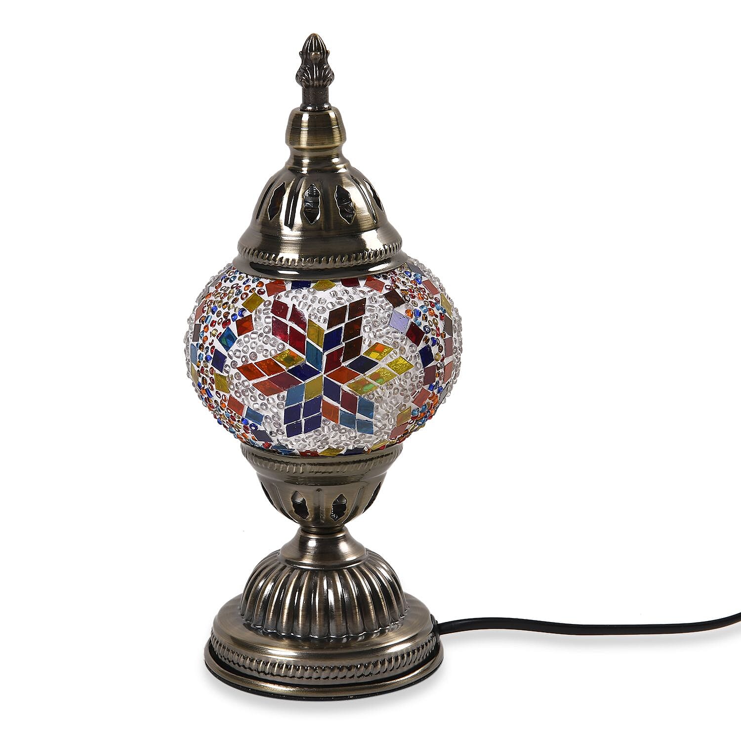 Classic Handcrafted Hemispherical Mosaic Table Sconce Lamp - Multi