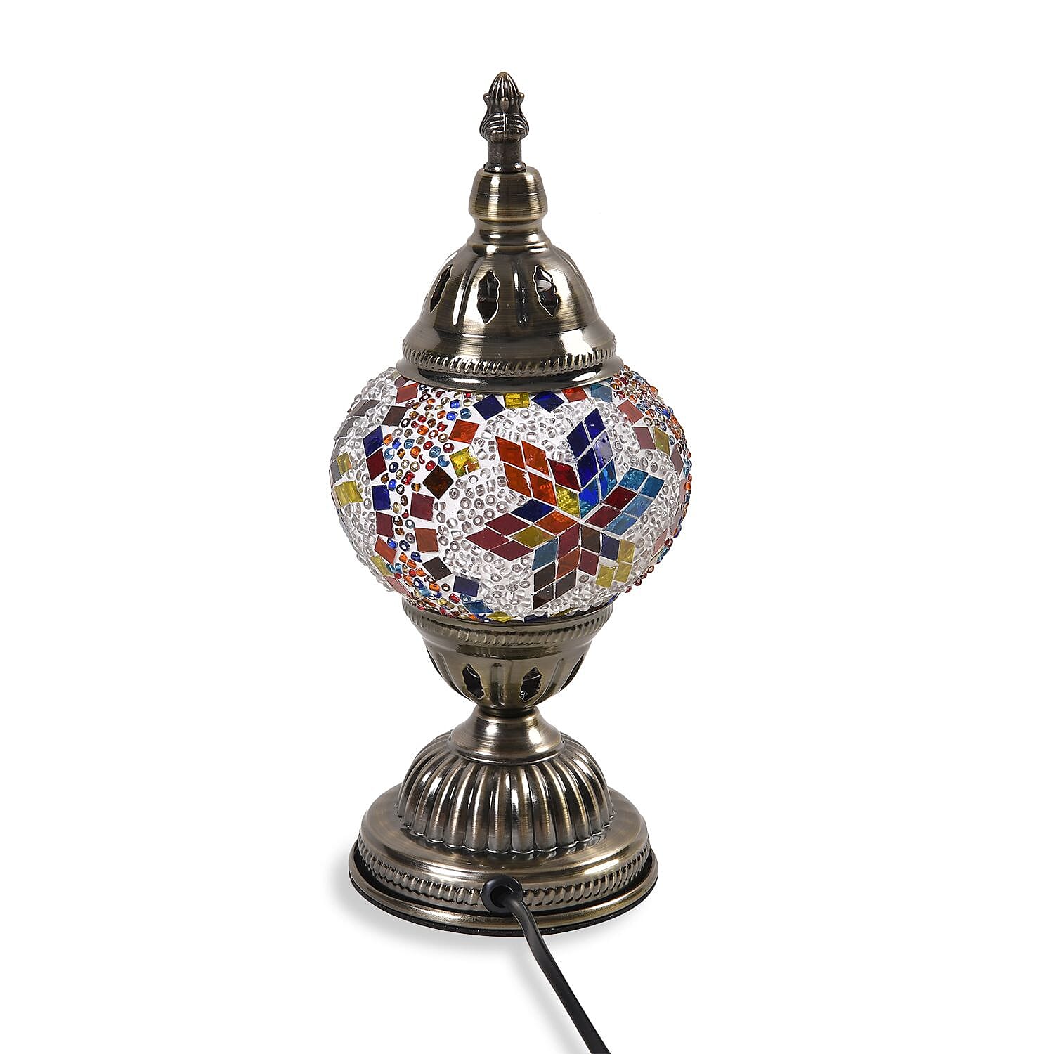 Classic Handcrafted Hemispherical Mosaic Table Sconce Lamp - Multi