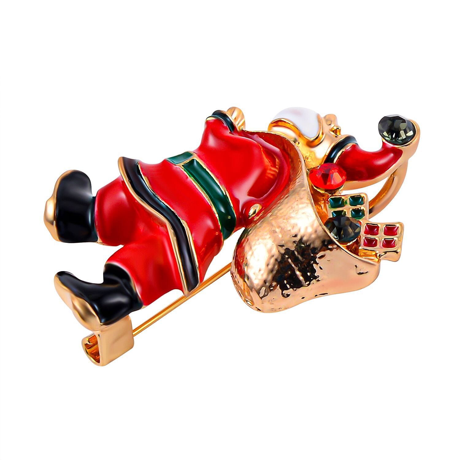 Back By Popular Demand - Multi Crystal Christmas Brooches - Santa