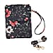 Floral Crossbody Faux Leather Bag with Shoulder Strap - Navy