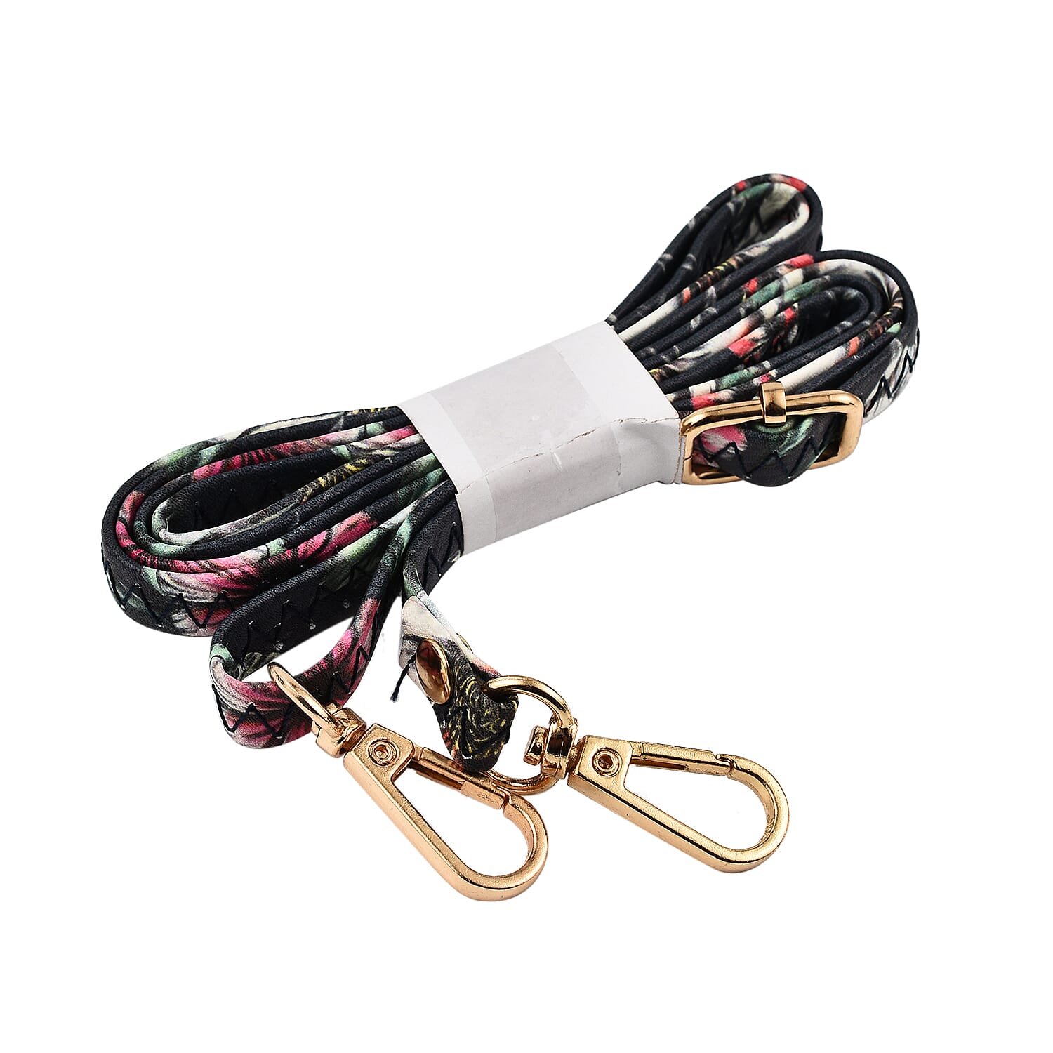 Floral Crossbody Faux Leather Bag with Shoulder Strap - Navy