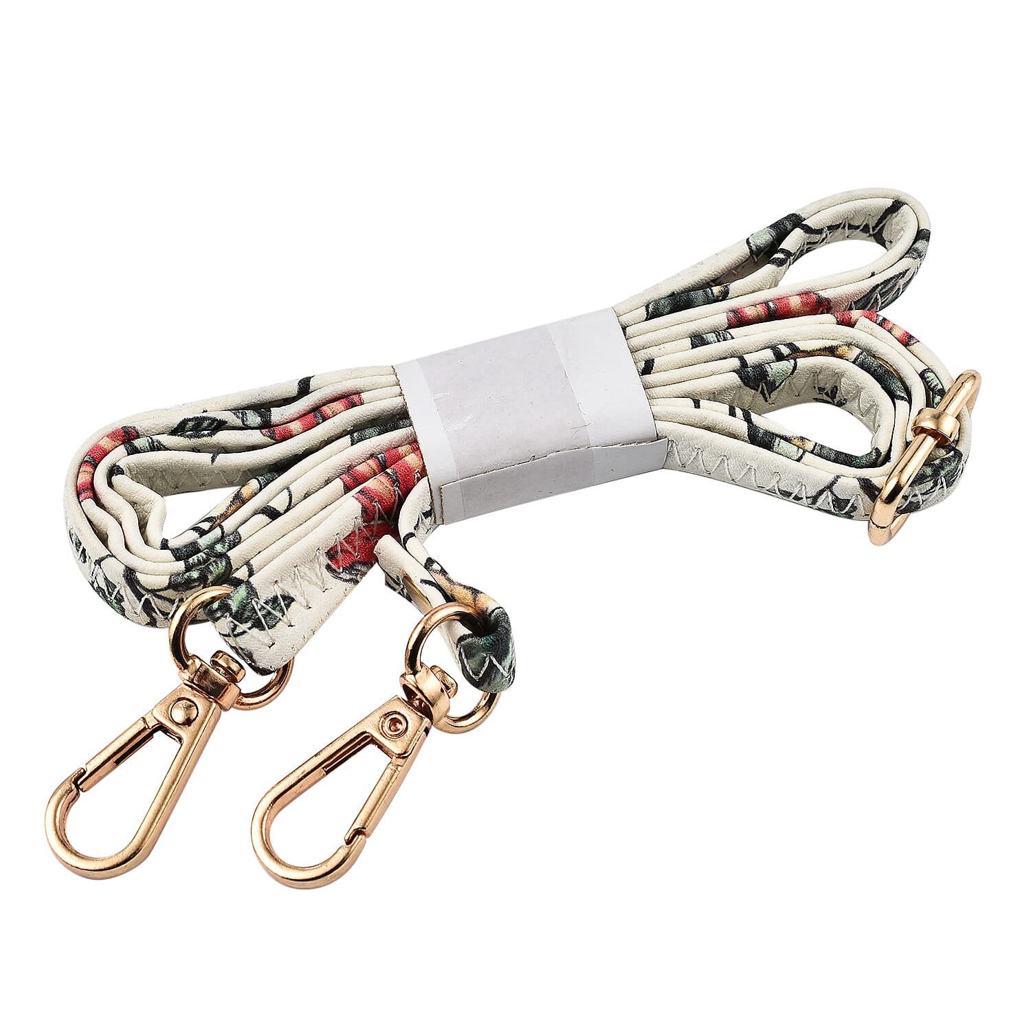 Floral Crossbody Faux Leather Bag with Shoulder Strap - White