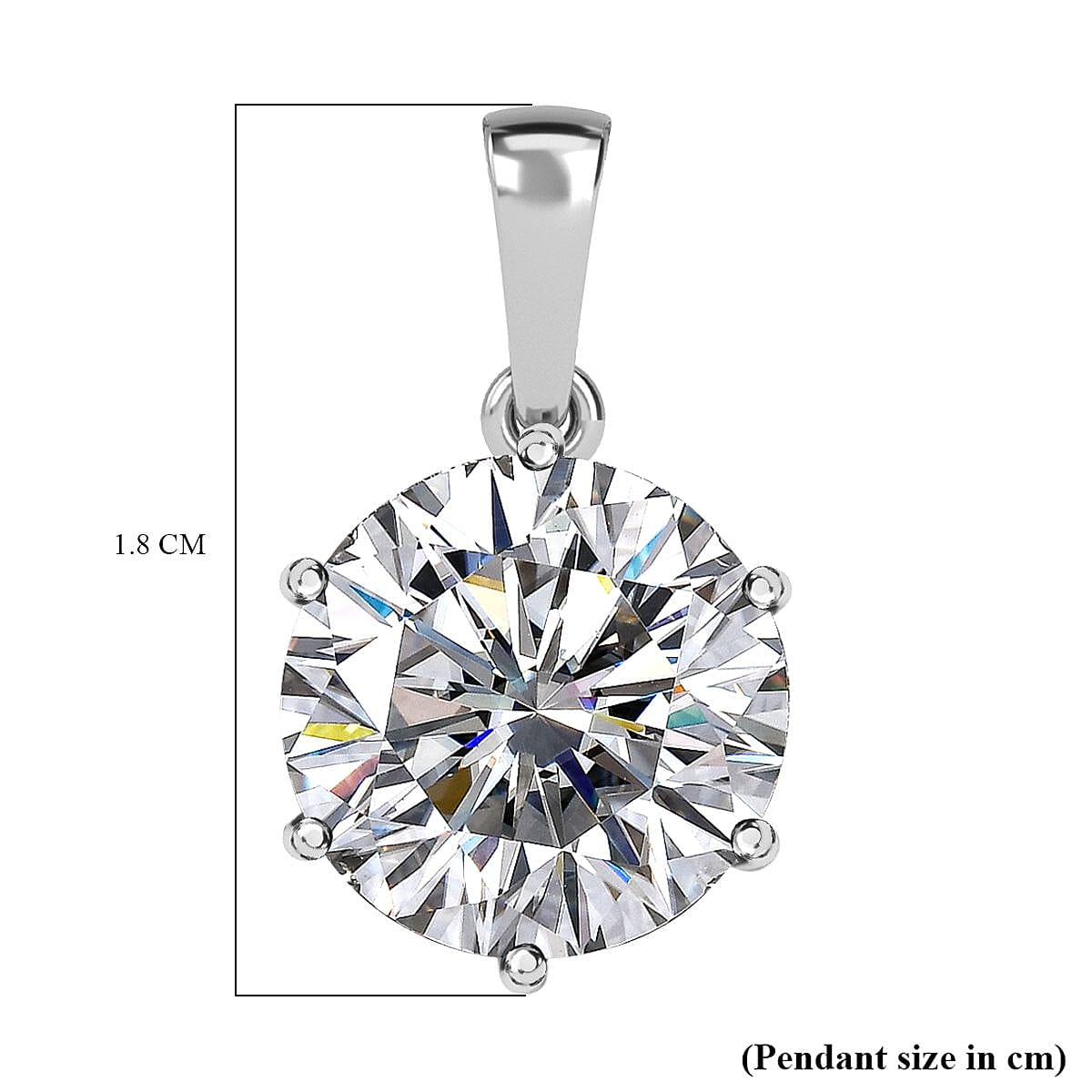 950 Platinum Moissanite Solitaire Pendant 3.47 Ct.