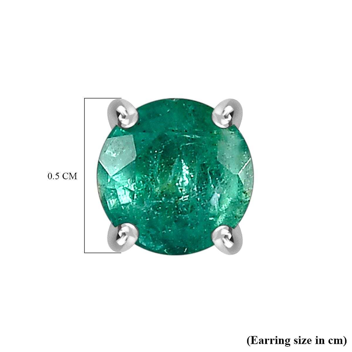 950 Platinum AAA Gemfield Emerald Solitaire Earrings 1.00 Ct.