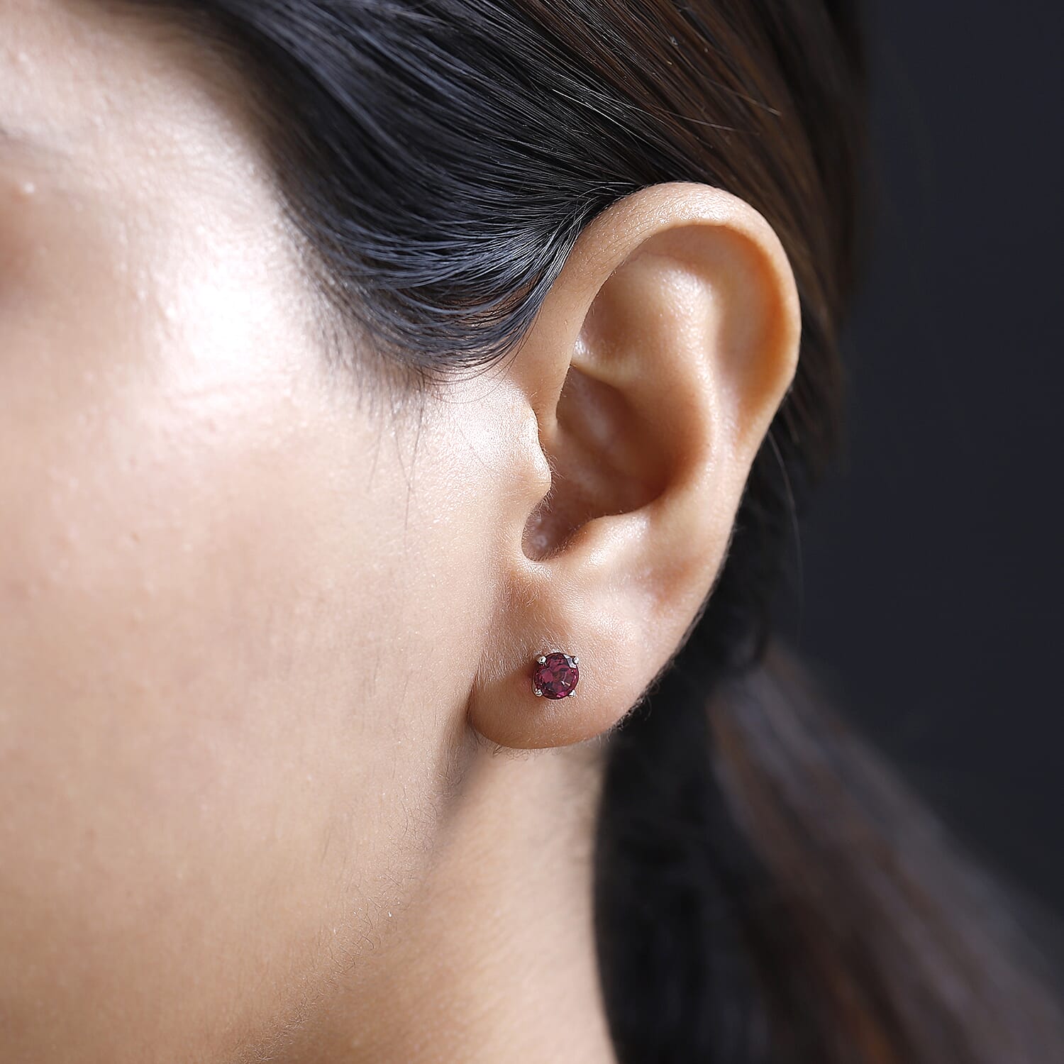 950 Platinum AAAA Rubellite Solitaire Earrings 1.00 Ct.