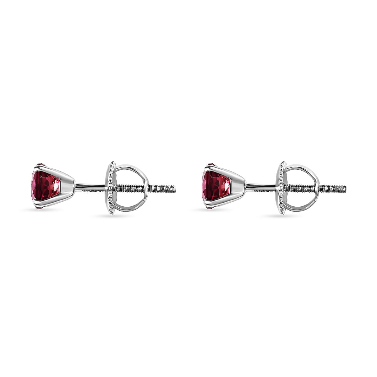 950 Platinum AAAA Rubellite Solitaire Earrings 1.00 Ct.