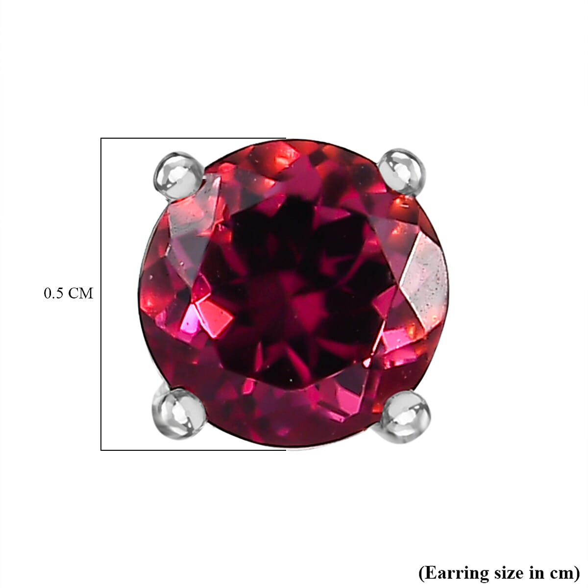 950 Platinum AAAA Rubellite Solitaire Earrings 1.00 Ct.