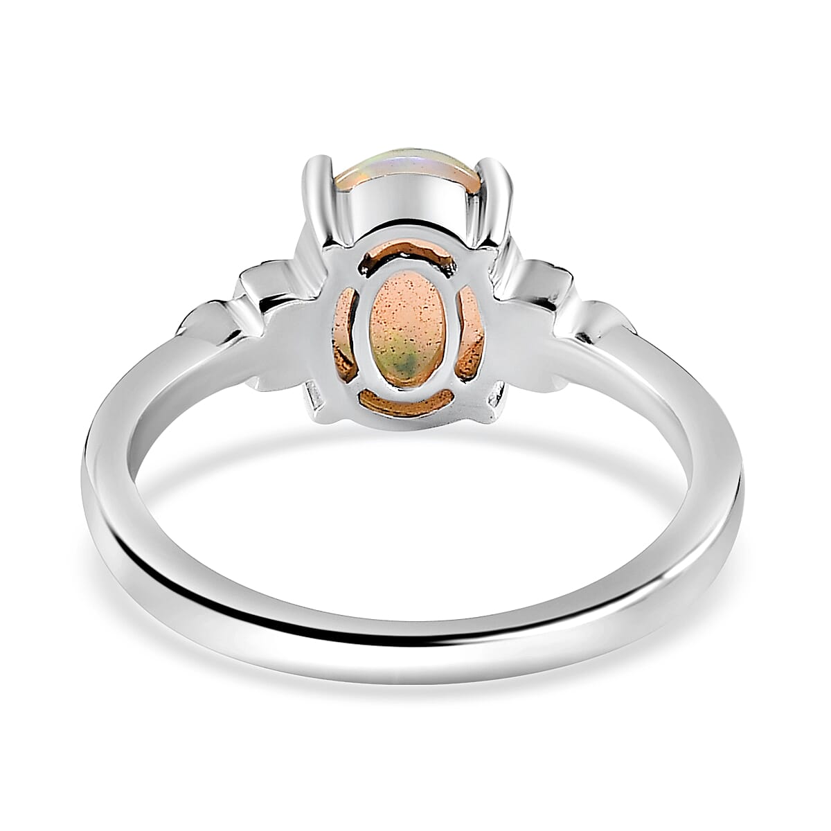 Ethiopian Welo Opal Solitaire Ring in Two-Tone Plated Sterling Silver 1.13 Ct