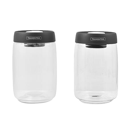 Tramontina Glass Vacuum Container with Lid (2 x 1.20L)