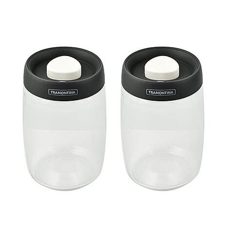 Tramontina Glass Vacuum Container with Lid (2 x 1.20L)