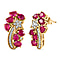 GP Collection - Celestial Dream - African Ruby & Natural Zircon Earrings in Sterling Silver 4.14 Ct