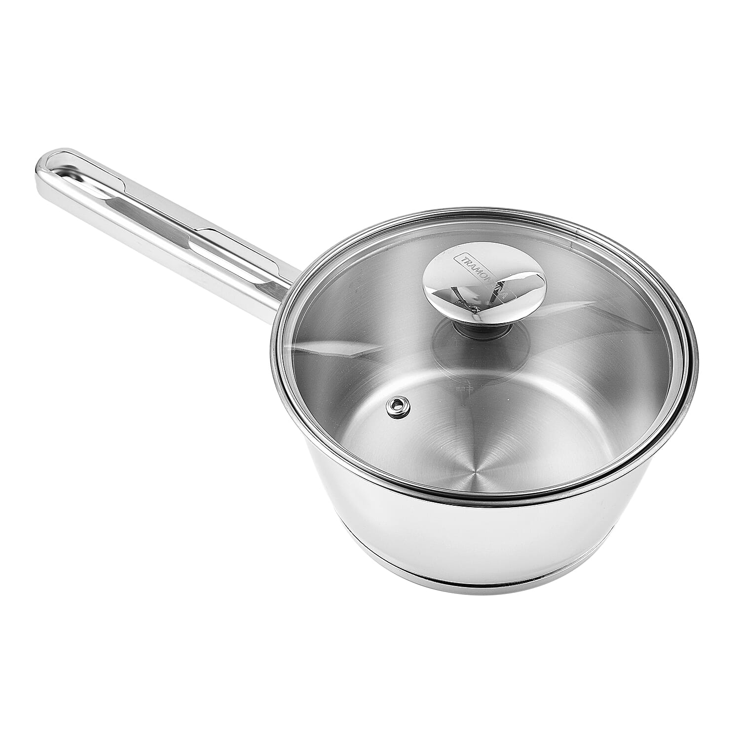 Tramontina Cookware Set - Fry Pan 16cm, Saucepan 20cm, Casserole Pot 20cm - Triple Layer Base - All Hob types (Size 20x20x16 cm) - Silver