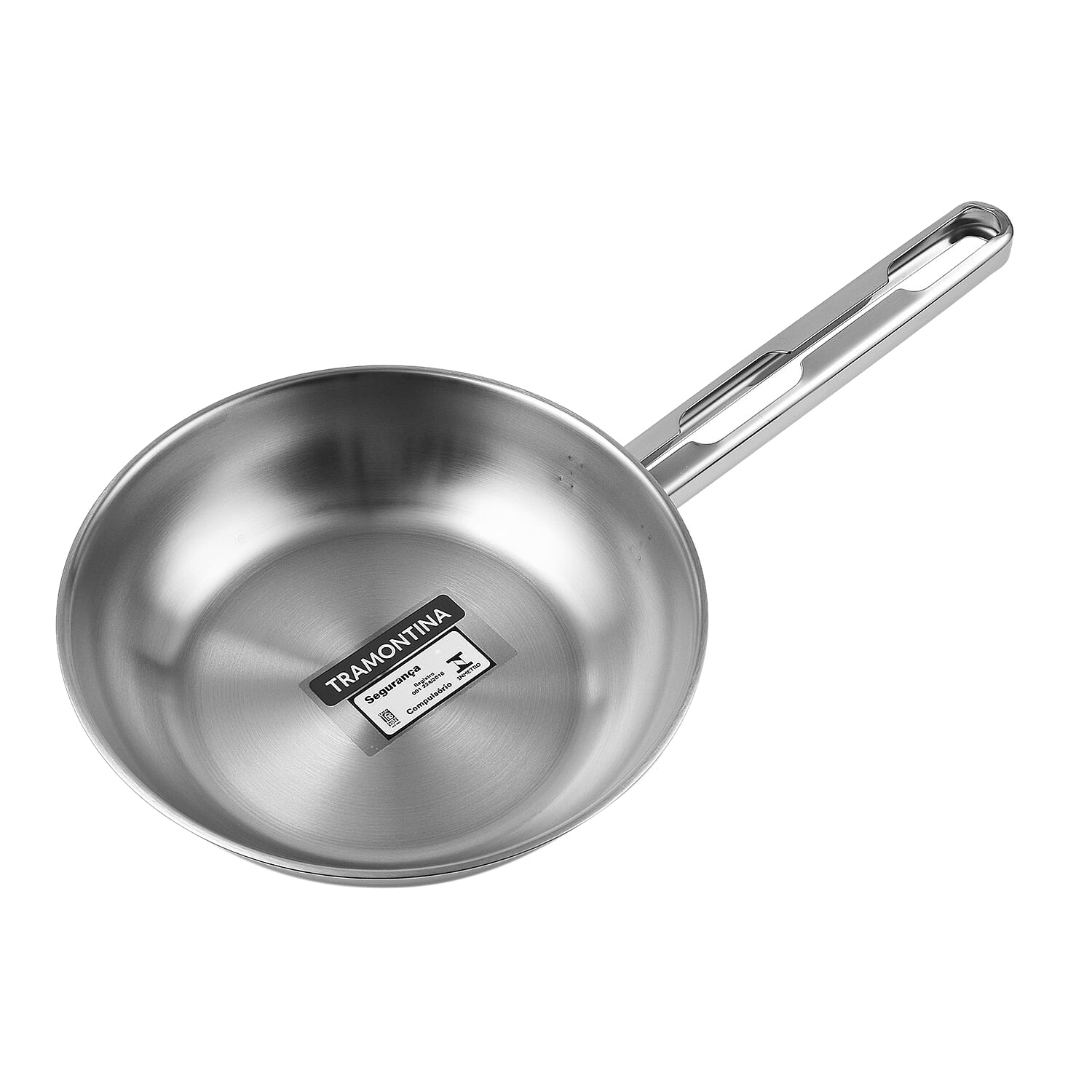 Tramontina Cookware Set - Fry Pan 16cm, Saucepan 20cm, Casserole Pot 20cm - Triple Layer Base - All Hob types (Size 20x20x16 cm) - Silver