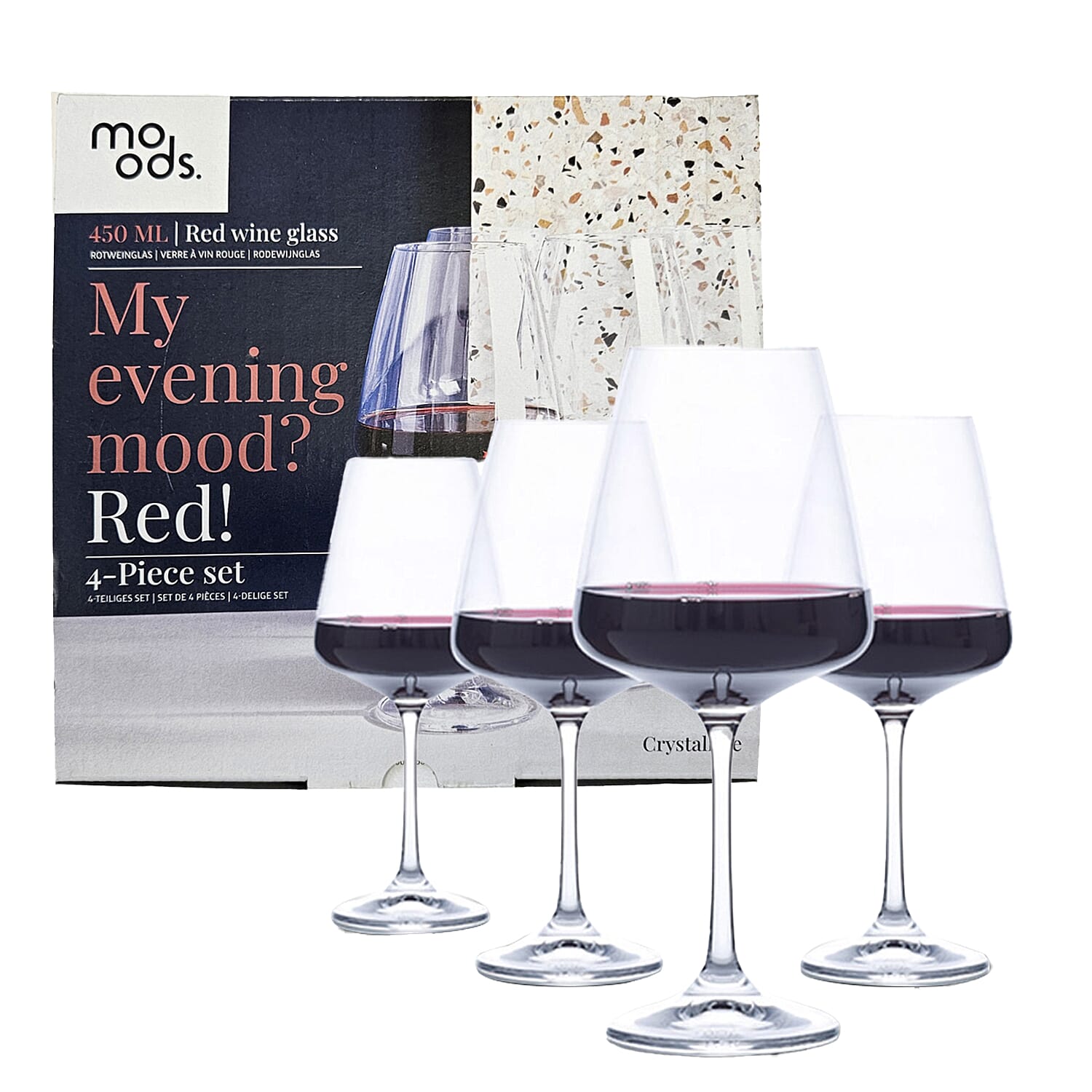 Set of 4 - Moods Red Wine Glasses (450 mlx4)