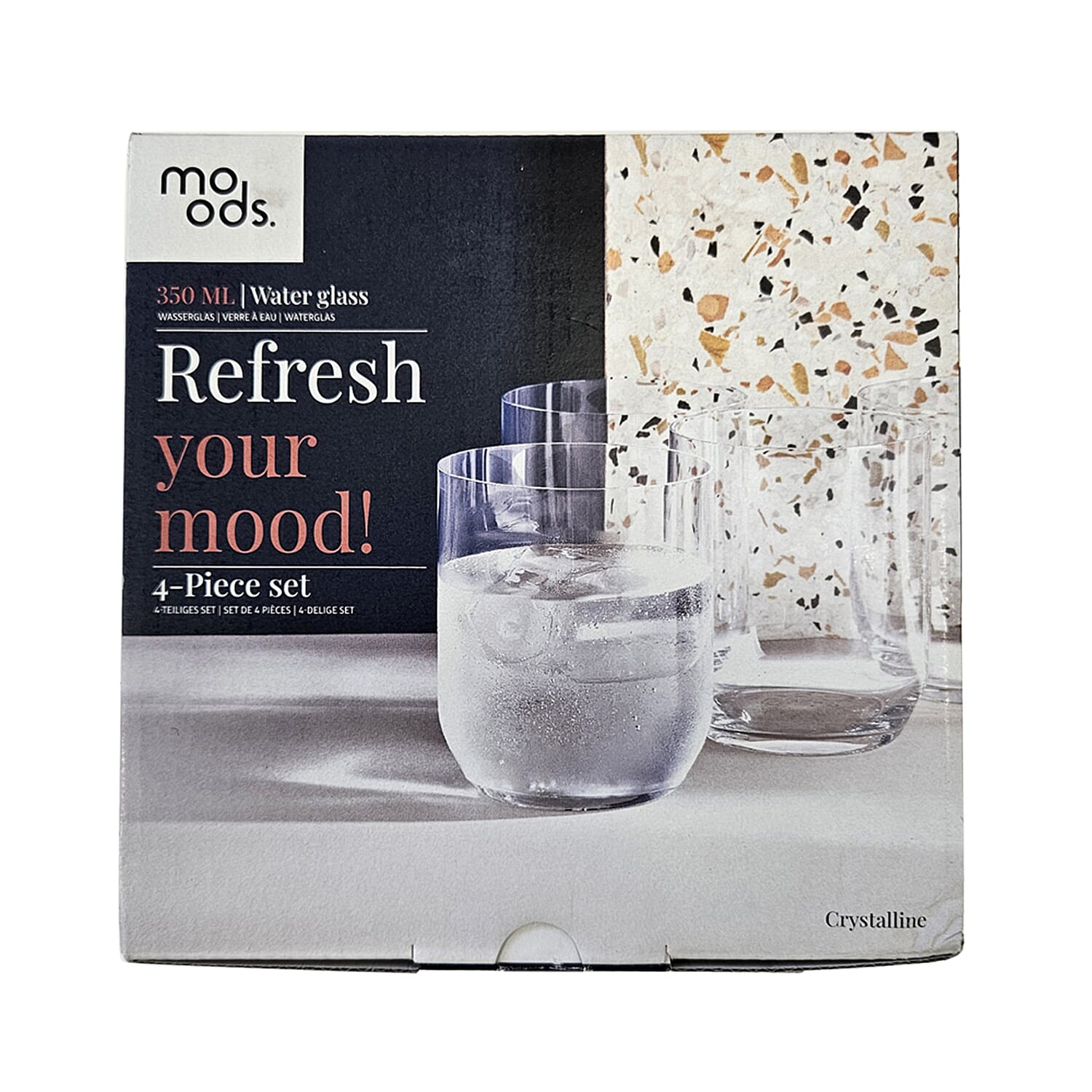 Set of 4 - Moods Water Glasses (350 mlx4)