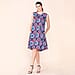TAMSY Viscose Floral Pattern Sleeveless Dress - Navy