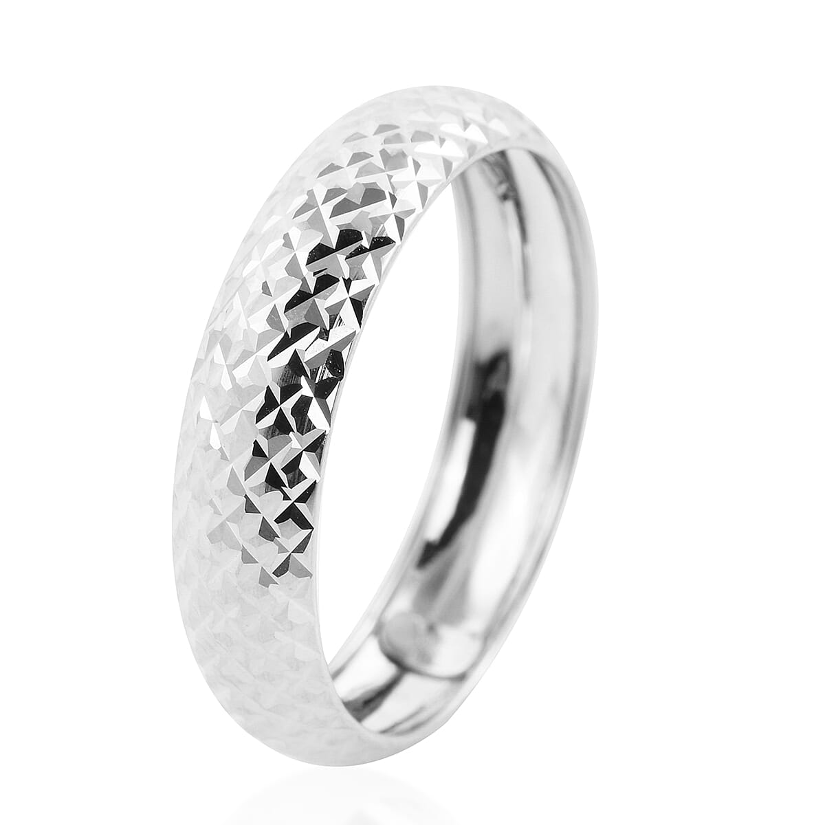 Royal Bali Collection - 9K White Gold Diamond Cut Band Ring