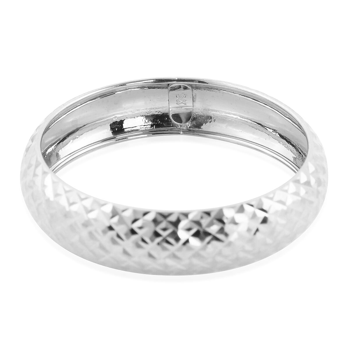Royal Bali Collection - 9K White Gold Diamond Cut Band Ring
