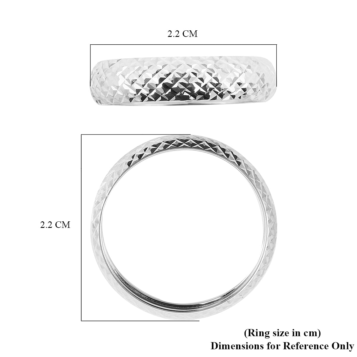 Royal Bali Collection - 9K White Gold Diamond Cut Band Ring