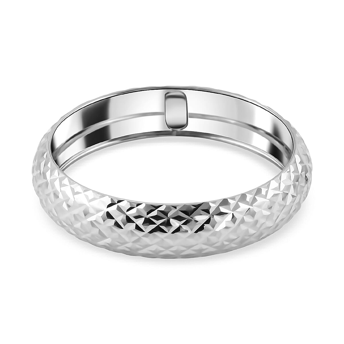 Royal Bali Collection - 9K White Gold Diamond Cut Band Ring