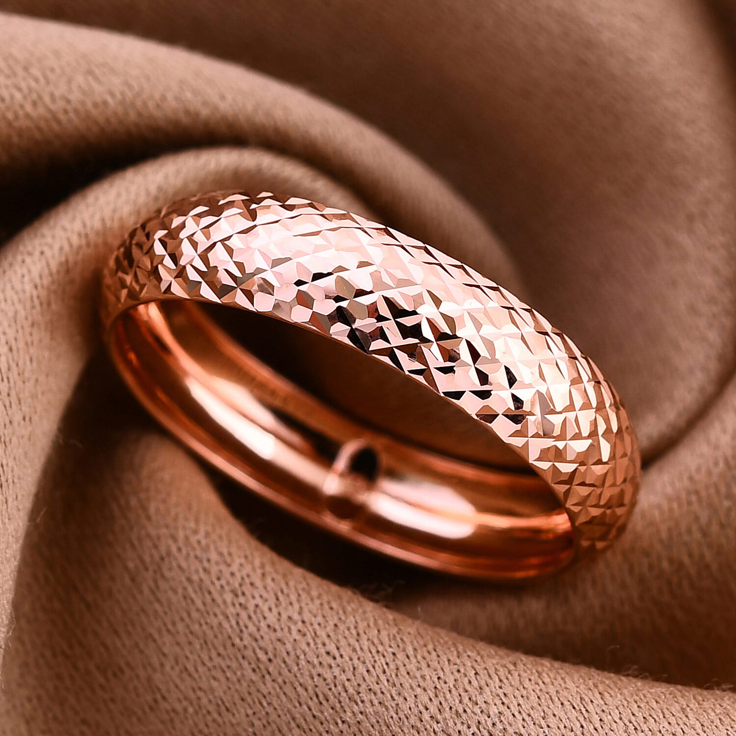Royal Bali Collection - 9K Rose Gold (Diamond Cut) Band Ring