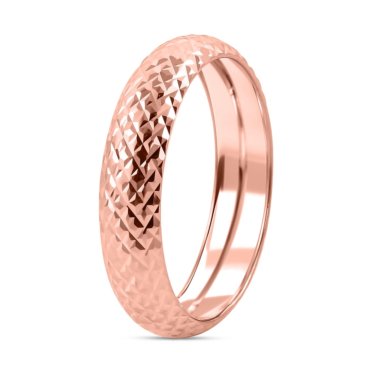 Royal Bali Collection - 9K Rose Gold (Diamond Cut) Band Ring