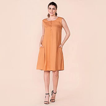 https://tjcuk.sirv.com/Products/76/1/7615339/TAMSY-Solid-Pattern-Womens-Sleeveless-Dress-Orange_7615339.jpg?w=342&h=342