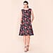 TAMSY Viscose Floral Pattern Sleeveless Dress - Navy