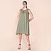 TAMSY Viscose Plain Sleeveless Dress - Orange