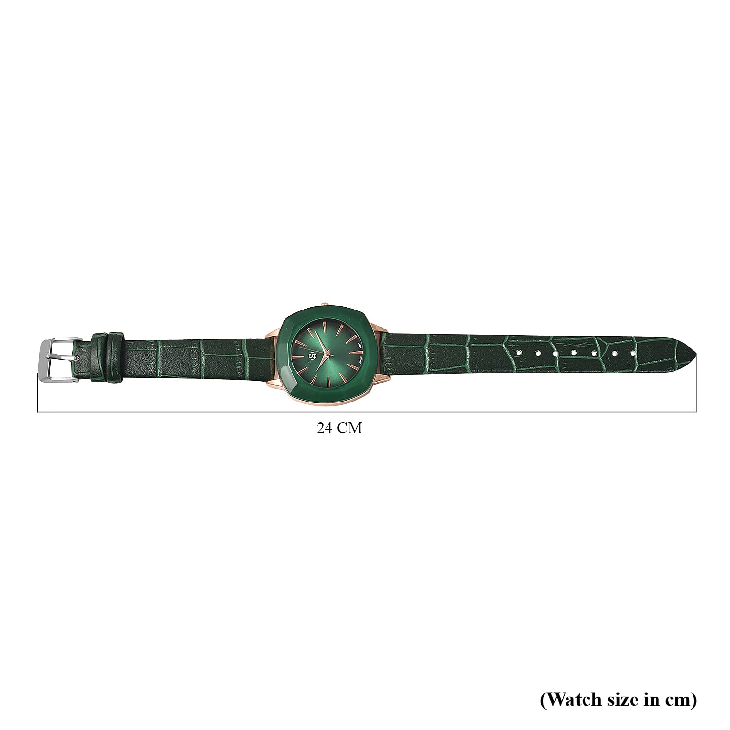 STRADA Japanese Movement Water Resistant Watch with Green PU Strap - Green