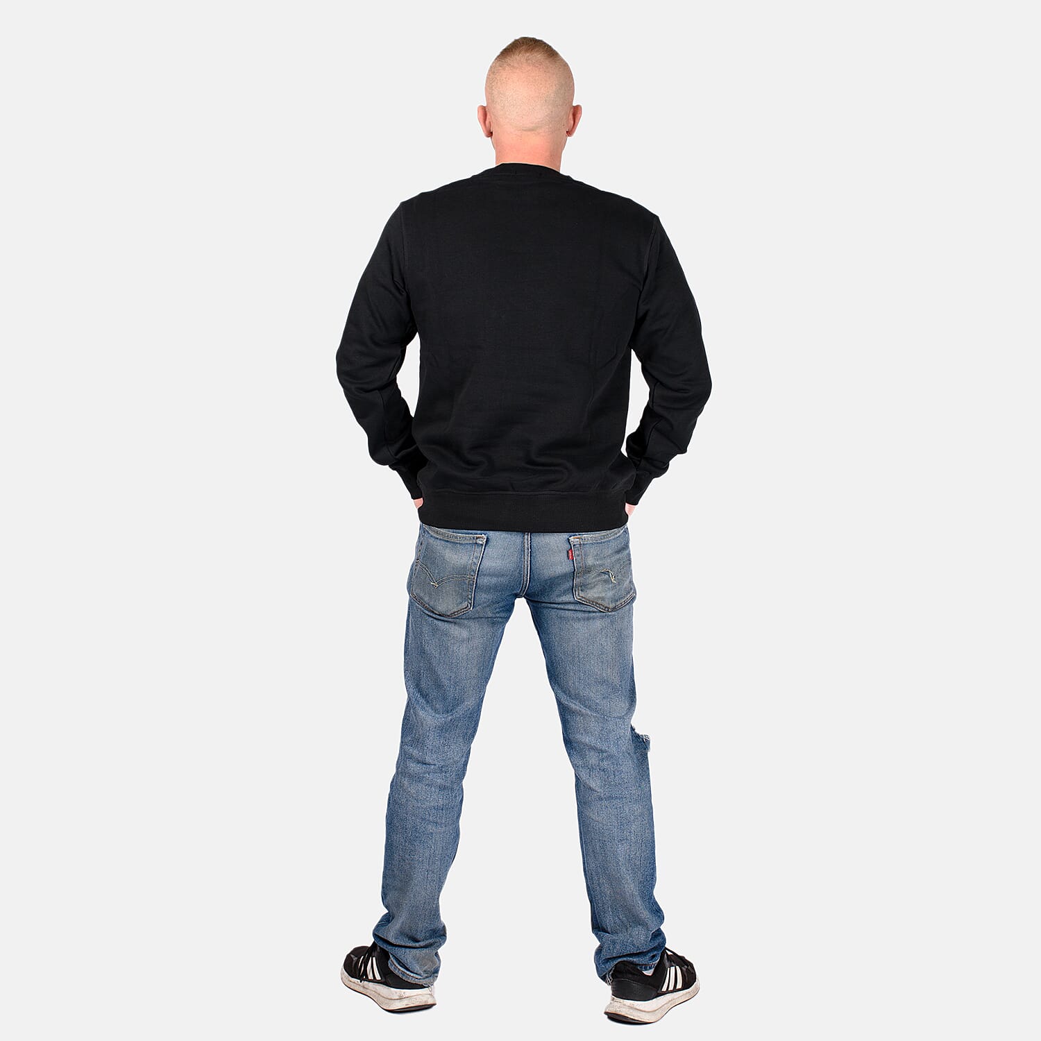 Mens Crew Neck Sweatshirt (Size S) - Black