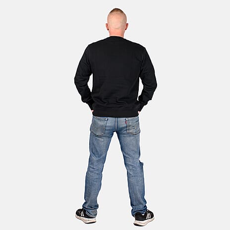 Mens Crew Neck Sweatshirt (Size S) - Black