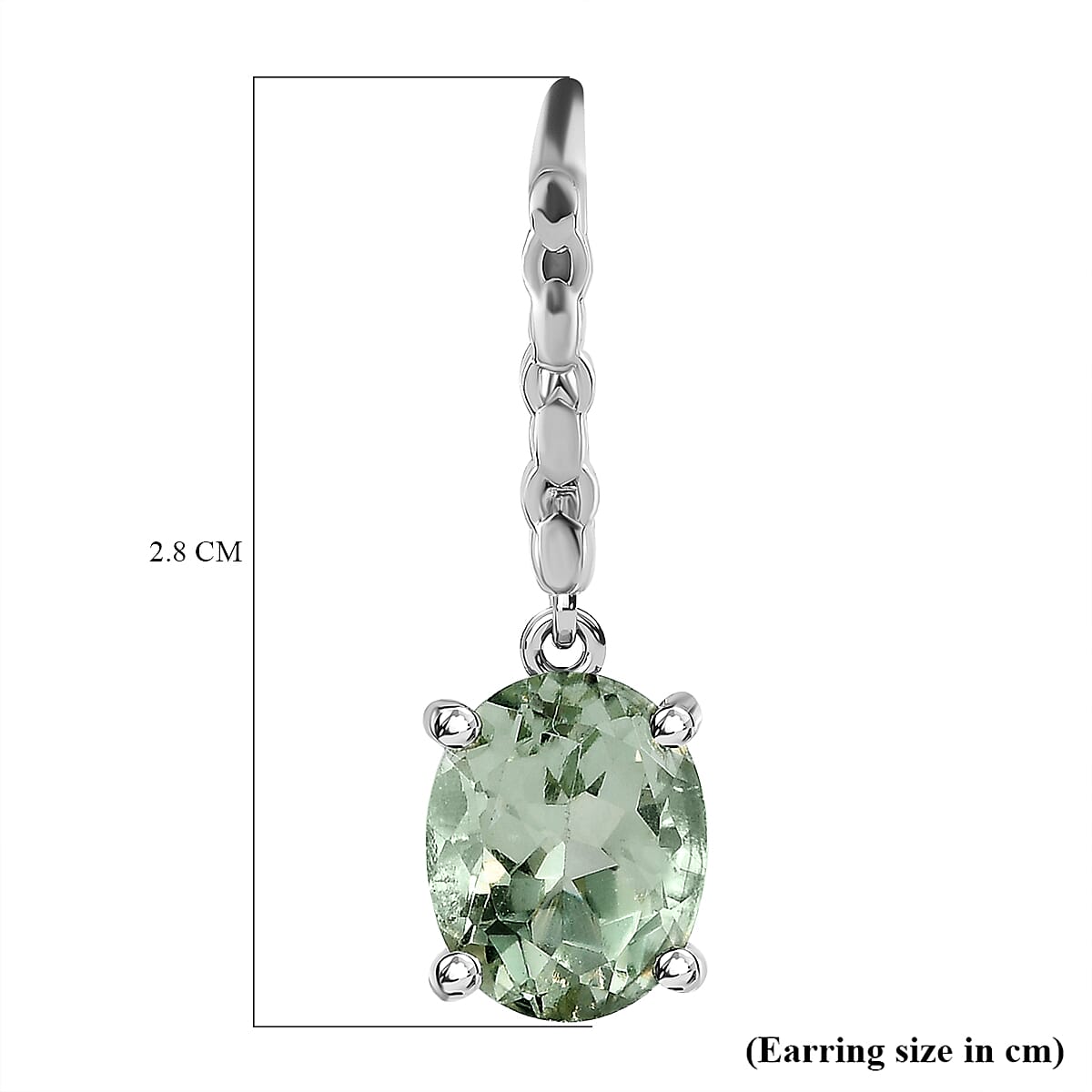 Prasiolite Earrings in Platinum Overlay Sterling Silver 5.06 Ct.