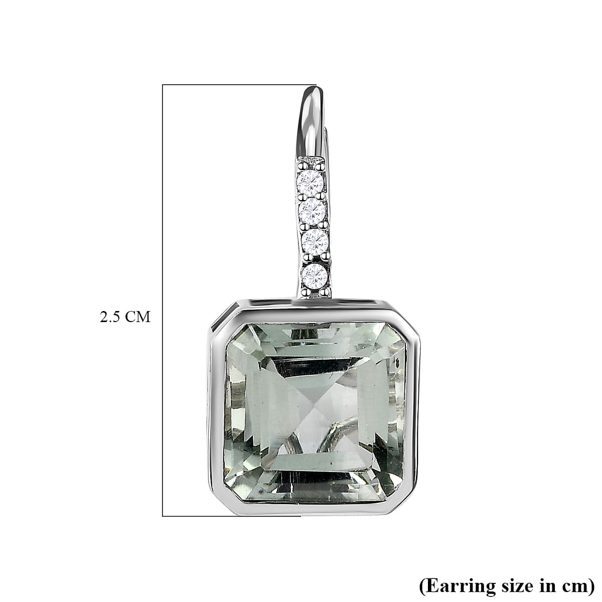 Prasiolite and Natural Zircon Earrings in Platinum Overlay Sterling Silver 9.23 Ct. Prasiolite and Natural Zircon Earrings in Platinum Overlay Sterling Silver 9.23 Ct.
